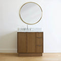 
                  
                    Cape Breton SLIM 36" Mid Century Oak Bathroom Vanity, Left Sink Teodor Bathroom Vanity Canada
                  
                