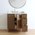 
                  
                    Cape Breton SLIM 36" Mid Century Oak Bathroom Vanity, Left Sink Teodor Bathroom Vanity Canada
                  
                