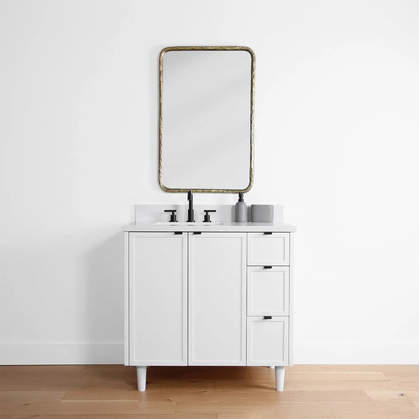 Cape Breton 36", Teodor® Satin White Vanity, Left Sink Teodor Bathroom VanityCanada