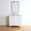 
                  
                    Cape Breton SLIM 36" Satin White Bathroom Vanity, Left Sink Teodor Bathroom Vanity Canada
                  
                