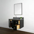 
                  
                    Cape Breton 36", Teodor® Wall Mount Blackened Oak Vanity, Left Sink Teodor Bathroom VanityCanada
                  
                