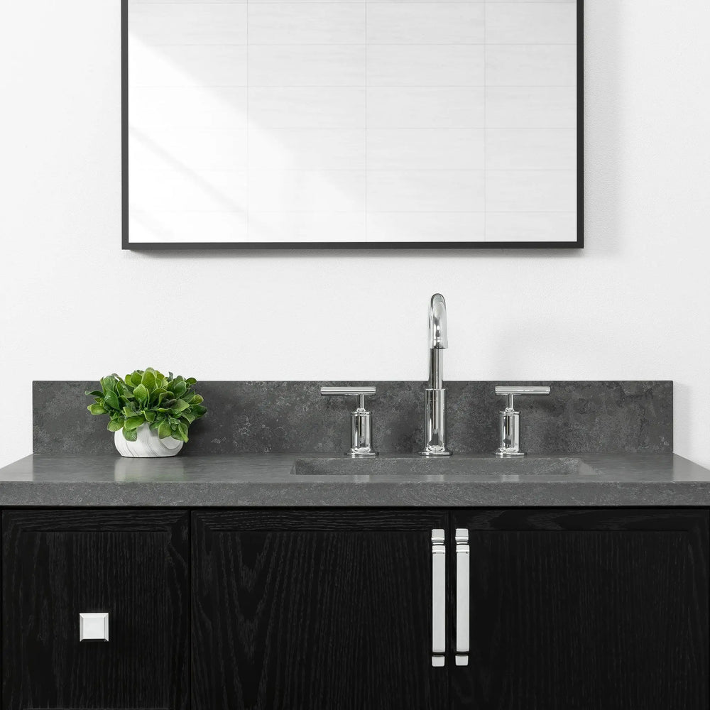 
                  
                    Cape Breton 36", Teodor® Wall Mount Blackened Oak Vanity, Right Sink Teodor Bathroom VanityCanada
                  
                