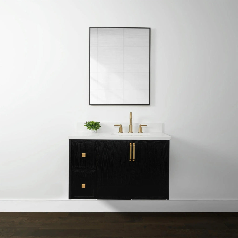 
                  
                    Cape Breton 36", Teodor® Wall Mount Blackened Oak Vanity, Right Sink Teodor Bathroom VanityCanada
                  
                