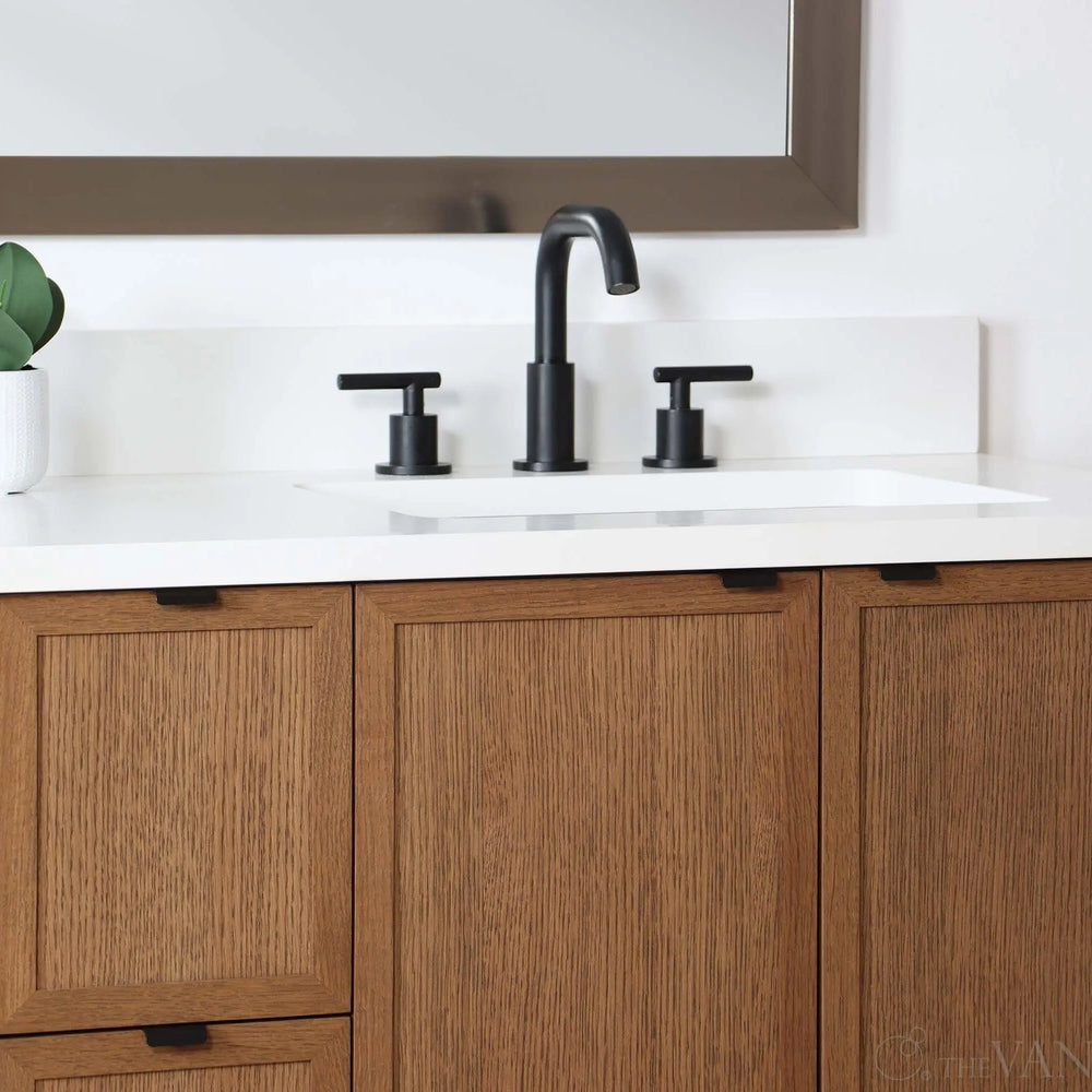 
                  
                    Cape Breton 36" Wall Mount Mid Century Oak Bathroom Vanity, Right Sink
                  
                