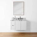 
                  
                    Cape Breton 36", Teodor® Wall Mount Satin White Vanity, Right Sink Teodor Bathroom VanityCanada
                  
                