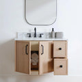 
                  
                    Cape Breton SLIM 36" Wall Mount White Oak Bathroom Vanity, Left Sink Teodor Bathroom Vanity Canada
                  
                