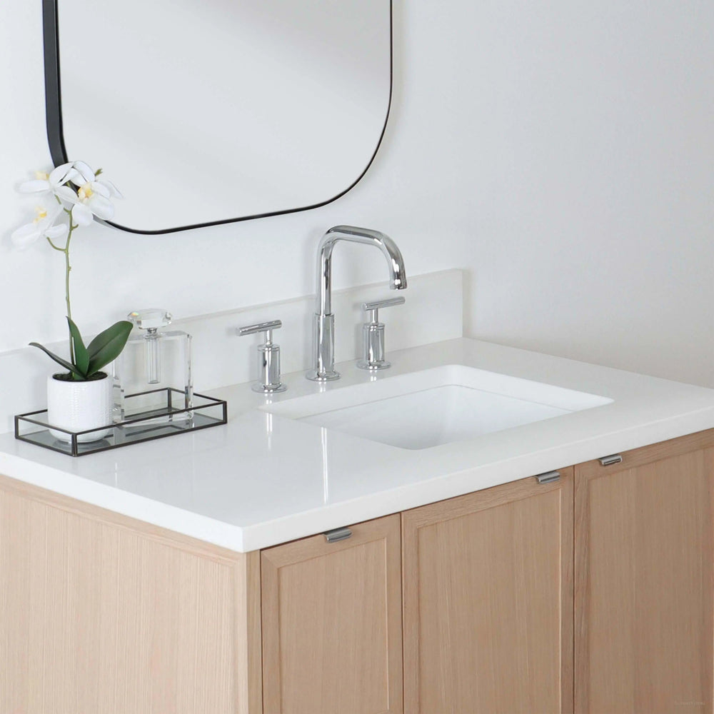 
                  
                    Cape Breton 36" Wall Mount White Oak Bathroom Vanity, Right Sink
                  
                