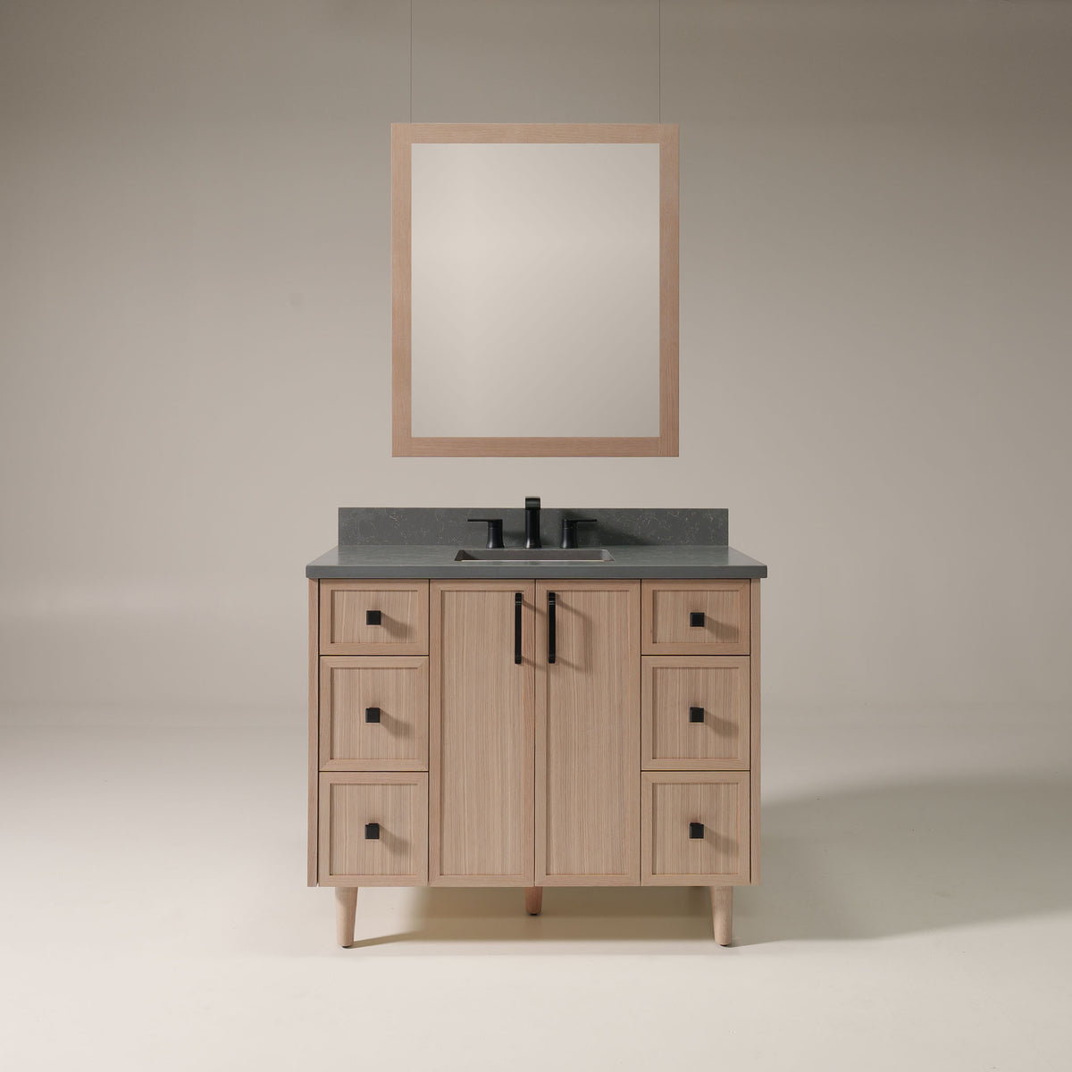 Cape Breton SLIM 42" White Oak Bathroom Vanity Teodor Bathroom Vanity Canada