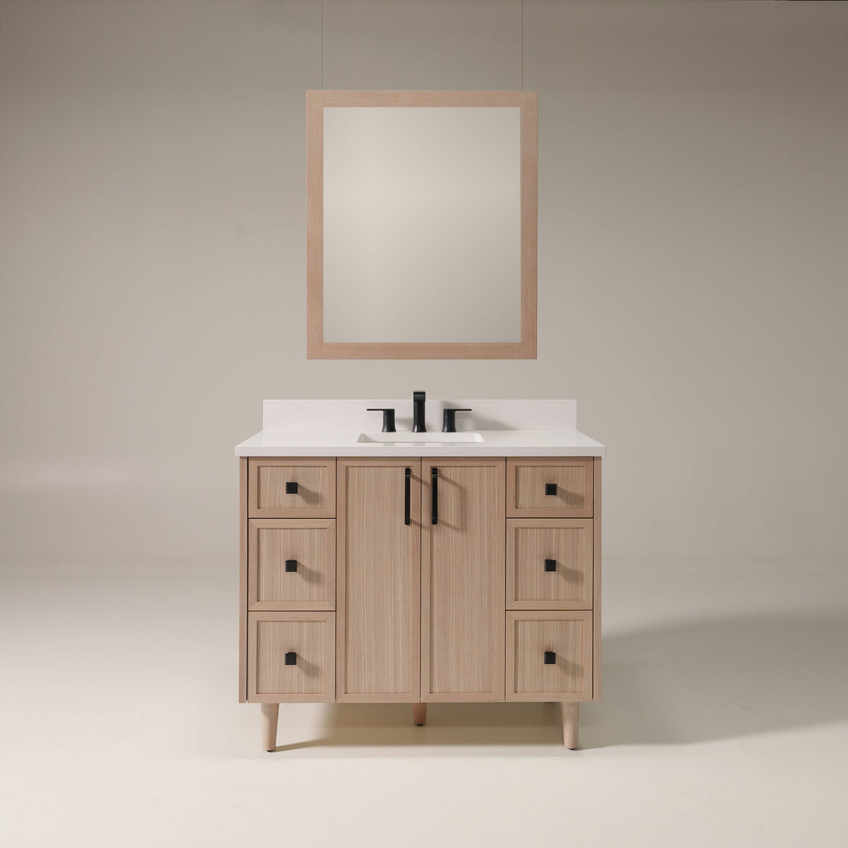 Cape Breton SLIM 42" White Oak Bathroom Vanity Teodor Bathroom Vanity Canada