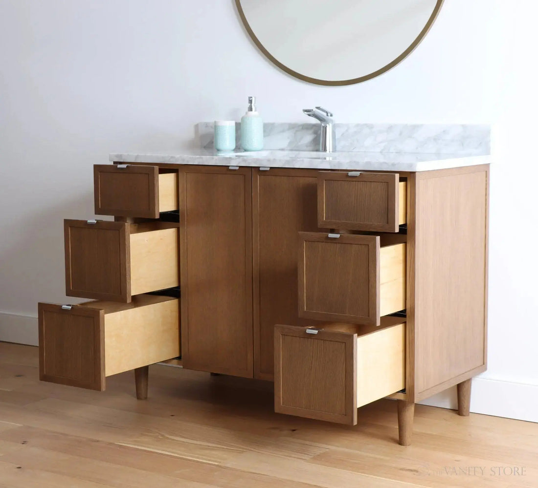 Cape Breton 48" Mid Century Oak Bathroom Vanity - Teodor Vanities ...