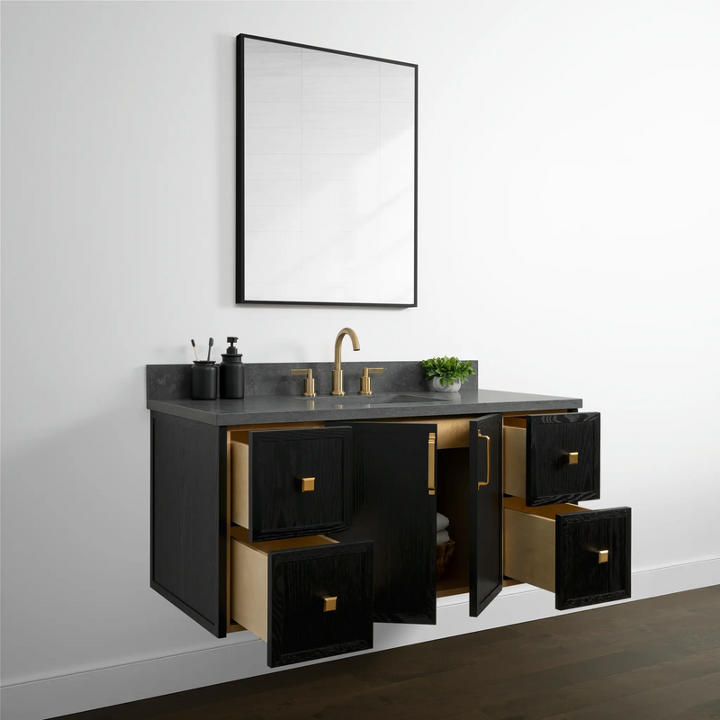 Cape Breton 48", Teodor® Wall Mount Blackened Oak Vanity Teodor Bathroom VanityCanada