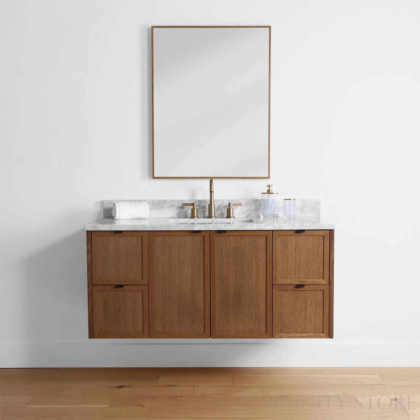 Cape Breton 48", Teodor® Wall Mount Mid Century Oak Vanity Teodor Bathroom VanityCanada