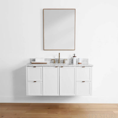 Cape Breton 48", Teodor® Wall Mount Satin White Vanity Teodor Bathroom VanityCanada