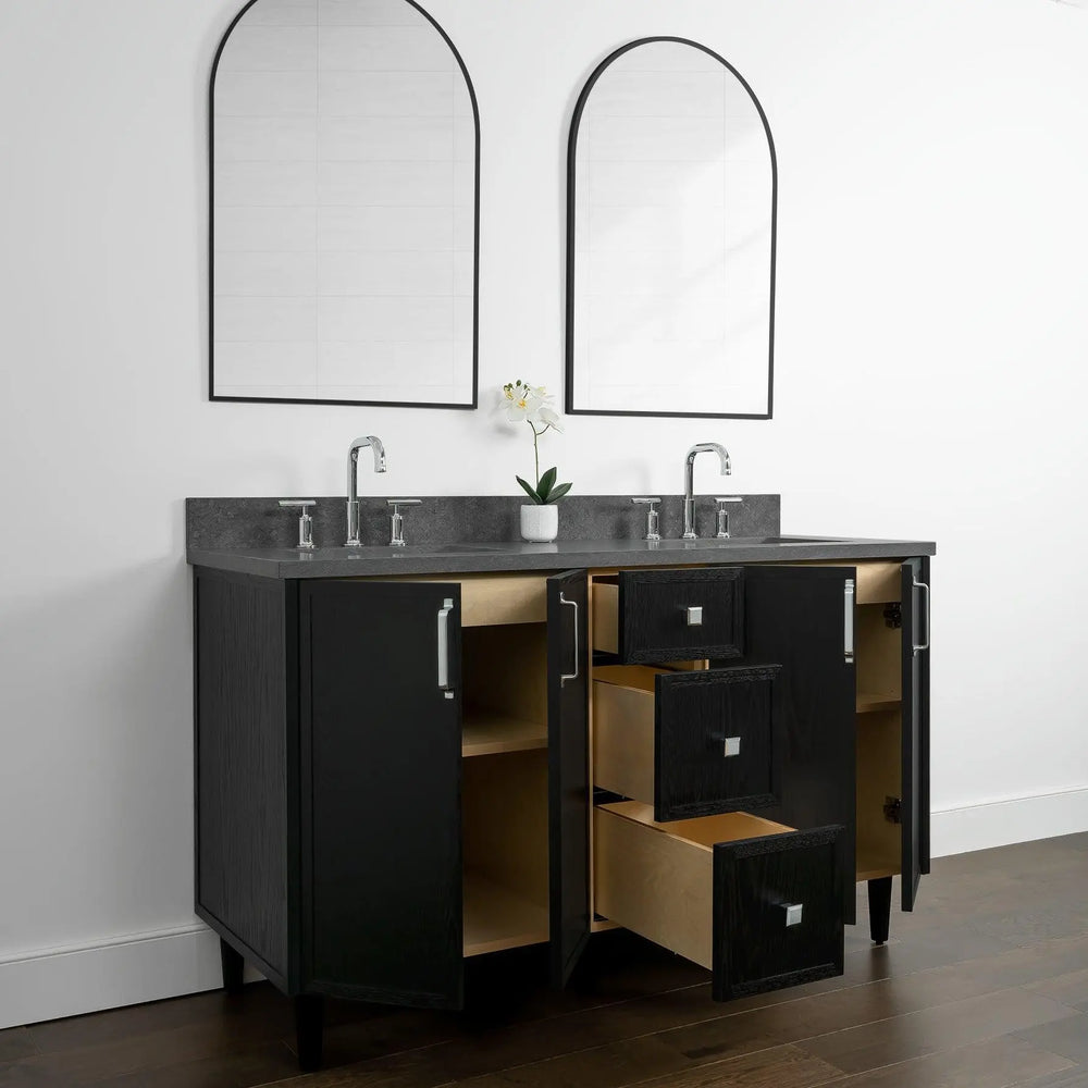 
                  
                    Cape Breton 60", Teodor® Blackened Oak Vanity, Double Sink Teodor Bathroom VanityCanada
                  
                