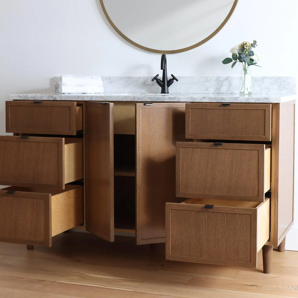 
                  
                    Cape Breton 60" Mid Century Oak Bathroom Vanity
                  
                