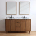 
                  
                    Cape Breton SLIM 60" Mid Century Oak Bathroom Vanity, Double Sink Teodor Bathroom Vanity Canada
                  
                