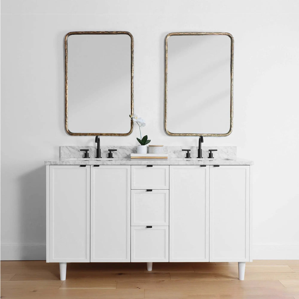 Cape Breton 60", Teodor® Satin White Vanity, Double Sink Teodor Bathroom VanityCanada