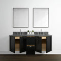 
                  
                    Cape Breton 60" Wall Mount Blackened Oak Bathroom Vanity, Double Sink - Teodor Vanities
                  
                