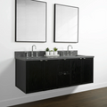 
                  
                    Cape Breton 60" Wall Mount Blackened Oak Bathroom Vanity, Double Sink - Teodor Vanities
                  
                