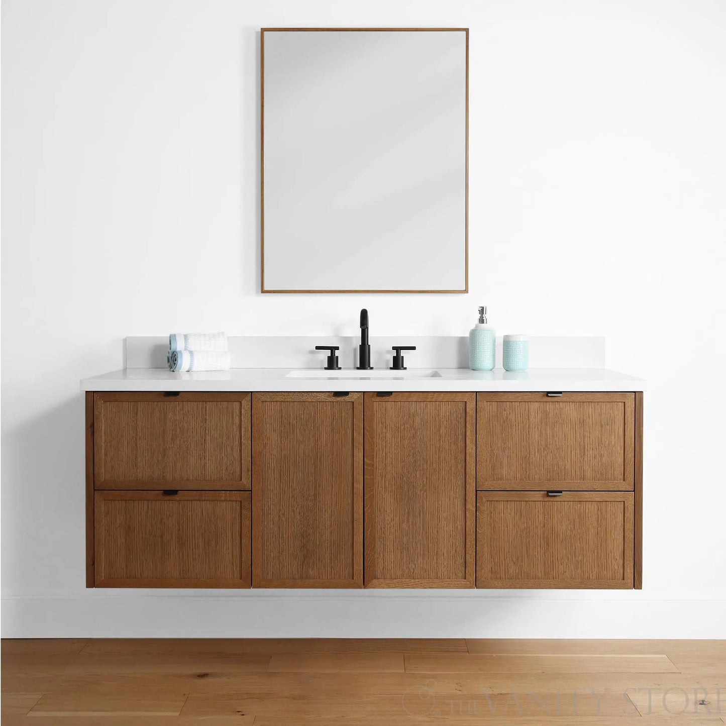 Cape Breton 60", Teodor® Wall Mount Mid Century Oak Vanity Teodor Bathroom VanityCanada