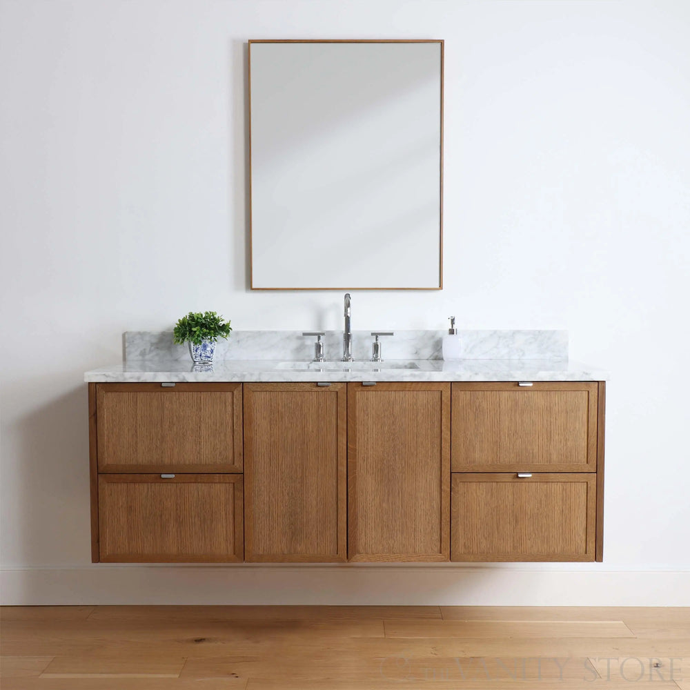 
                  
                    Cape Breton 60" Wall Mount Mid Century Oak Bathroom Vanity
                  
                