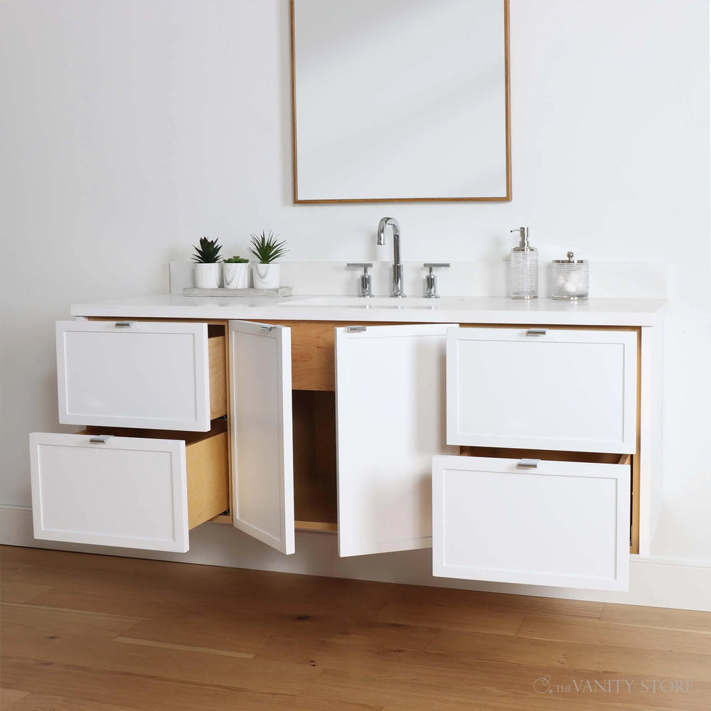 
                  
                    Cape Breton 60" Wall Mount Satin White Bathroom Vanity
                  
                