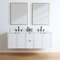 
                  
                    Cape Breton 60", Teodor® Wall Mount Satin White Vanity, Double Sink Teodor Bathroom VanityCanada
                  
                