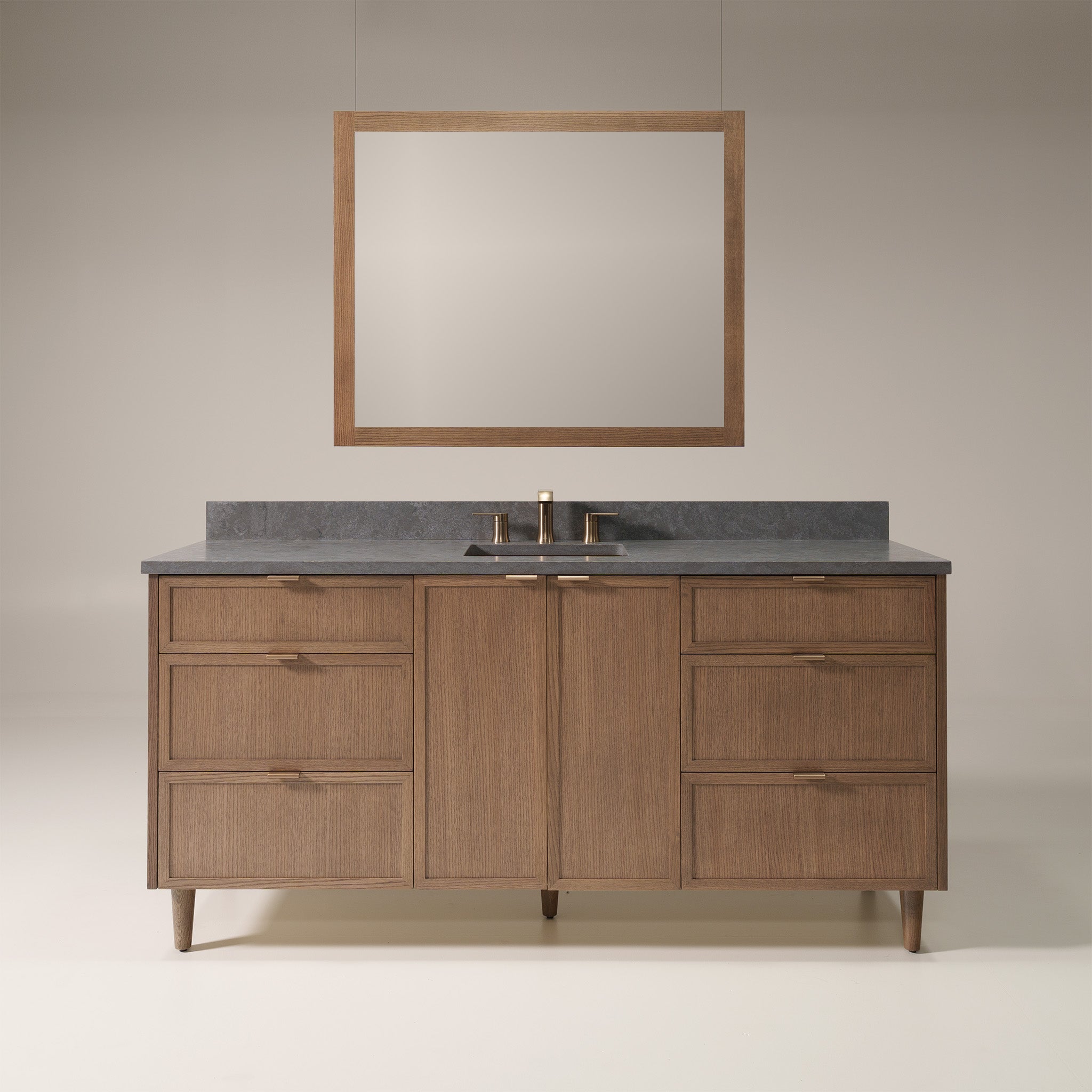 Cape Breton SLIM 72" Mid Century Oak Bathroom Vanity Teodor Bathroom Vanity Canada