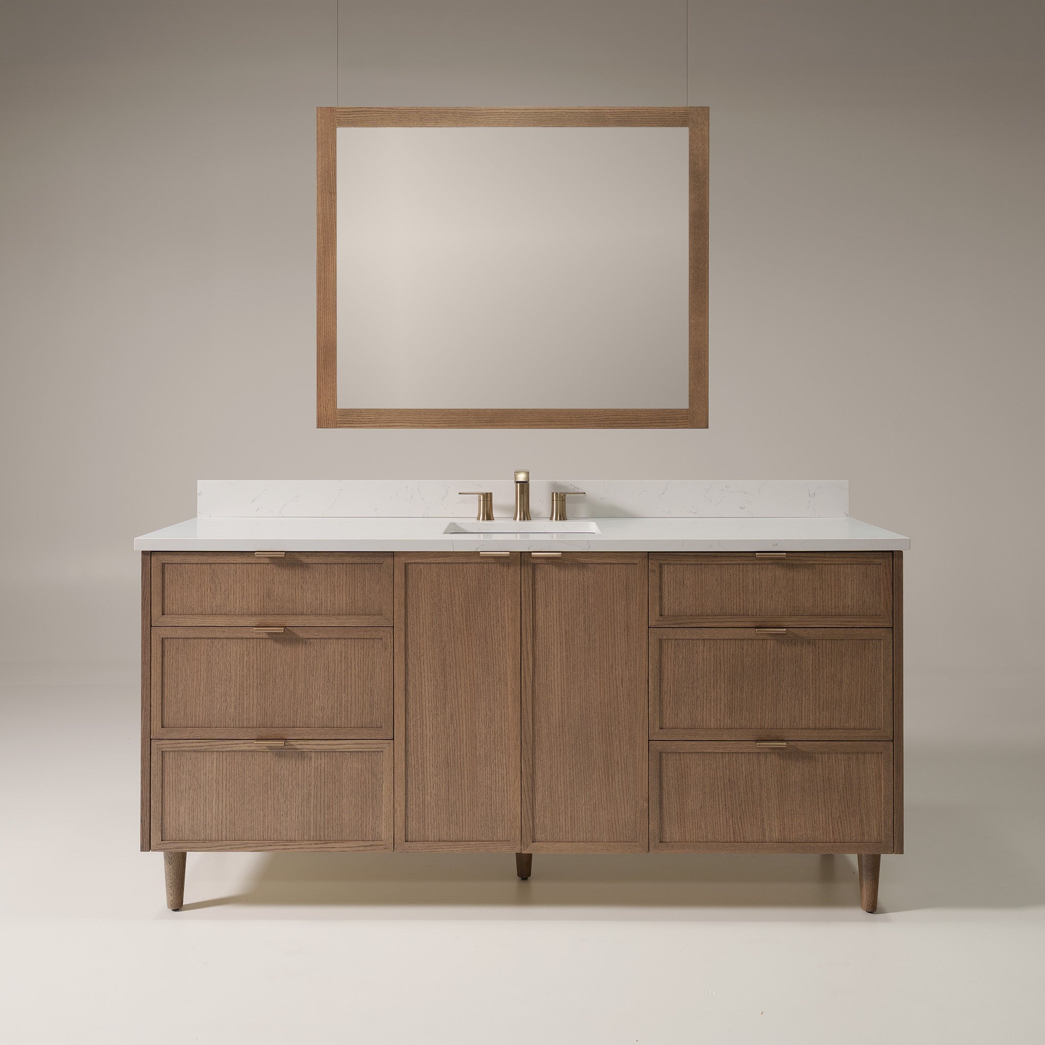 Cape Breton SLIM 72" Mid Century Oak Bathroom Vanity Teodor Bathroom Vanity Canada