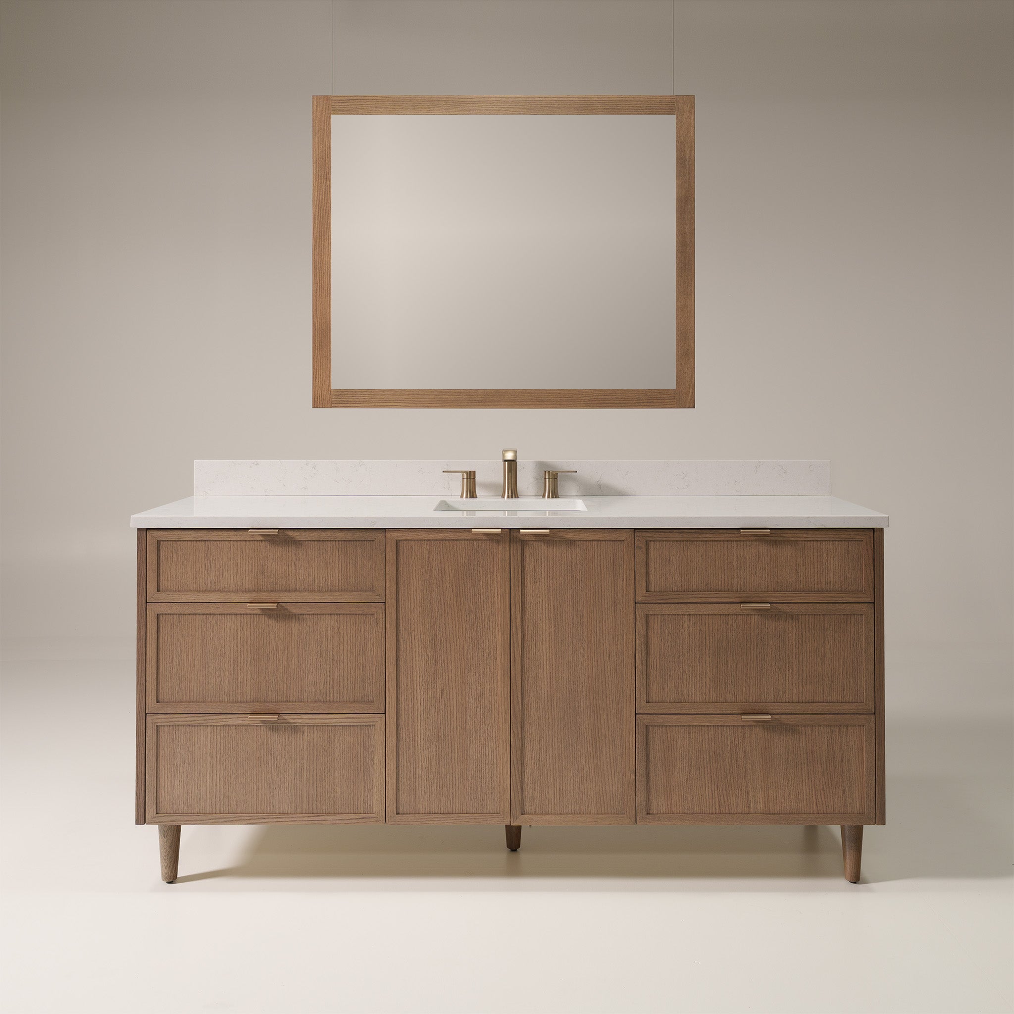 Cape Breton SLIM 72" Mid Century Oak Bathroom Vanity Teodor Bathroom Vanity Canada