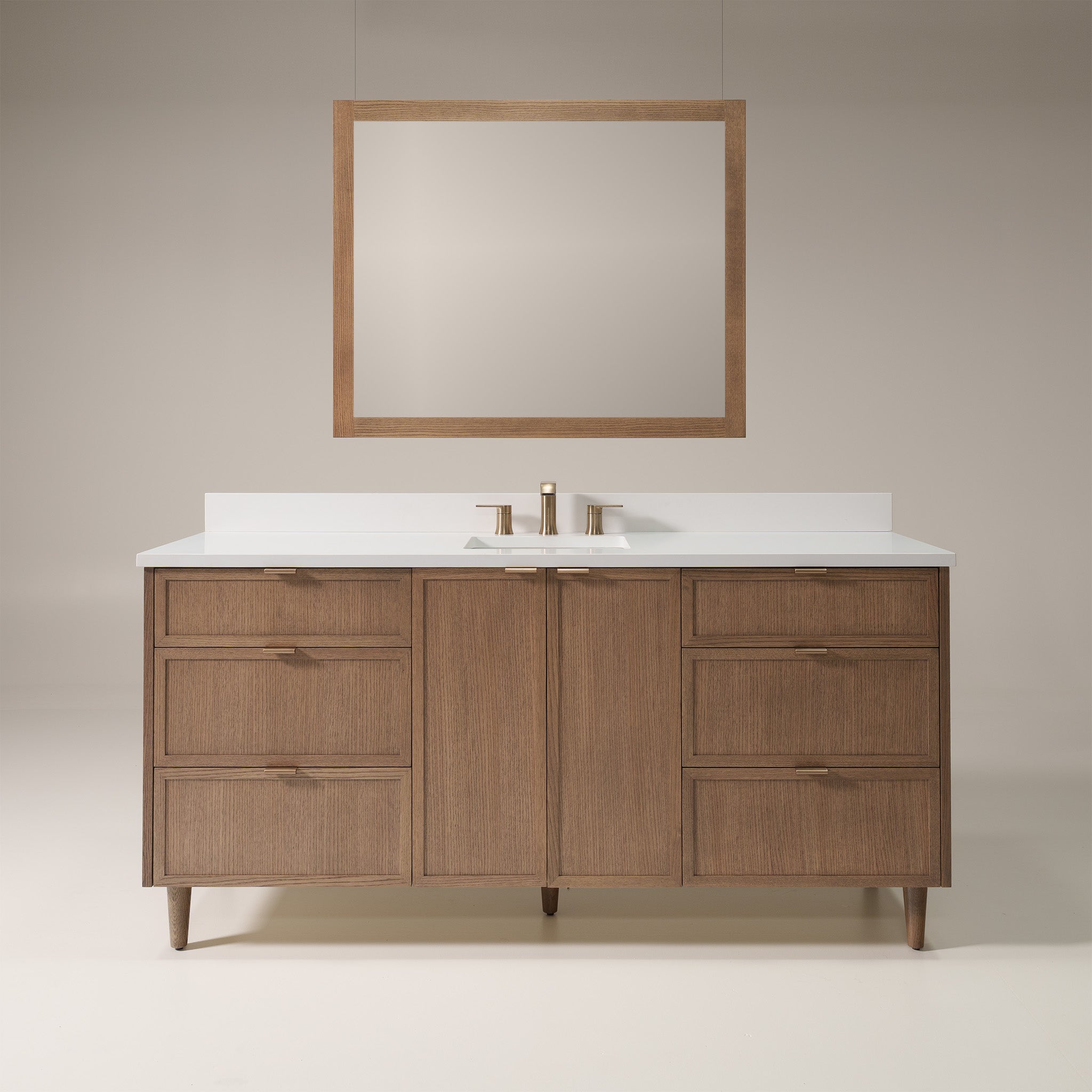 Cape Breton SLIM 72" Mid Century Oak Bathroom Vanity Teodor Bathroom Vanity Canada