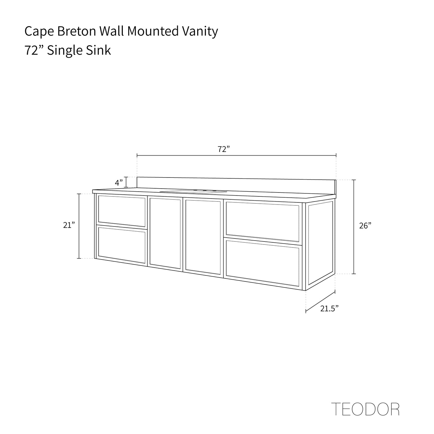 
                  
                    Cape Breton 72" Wall Mount Satin White Bathroom Vanity
                  
                