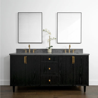Cape Breton 72", Teodor® Blackened Oak Vanity, Double Sink Teodor Bathroom VanityCanada