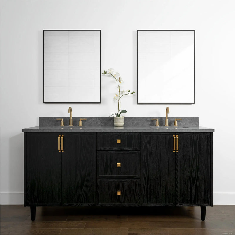Cape Breton 72", Teodor® Blackened Oak Vanity, Double Sink Teodor Bathroom VanityCanada