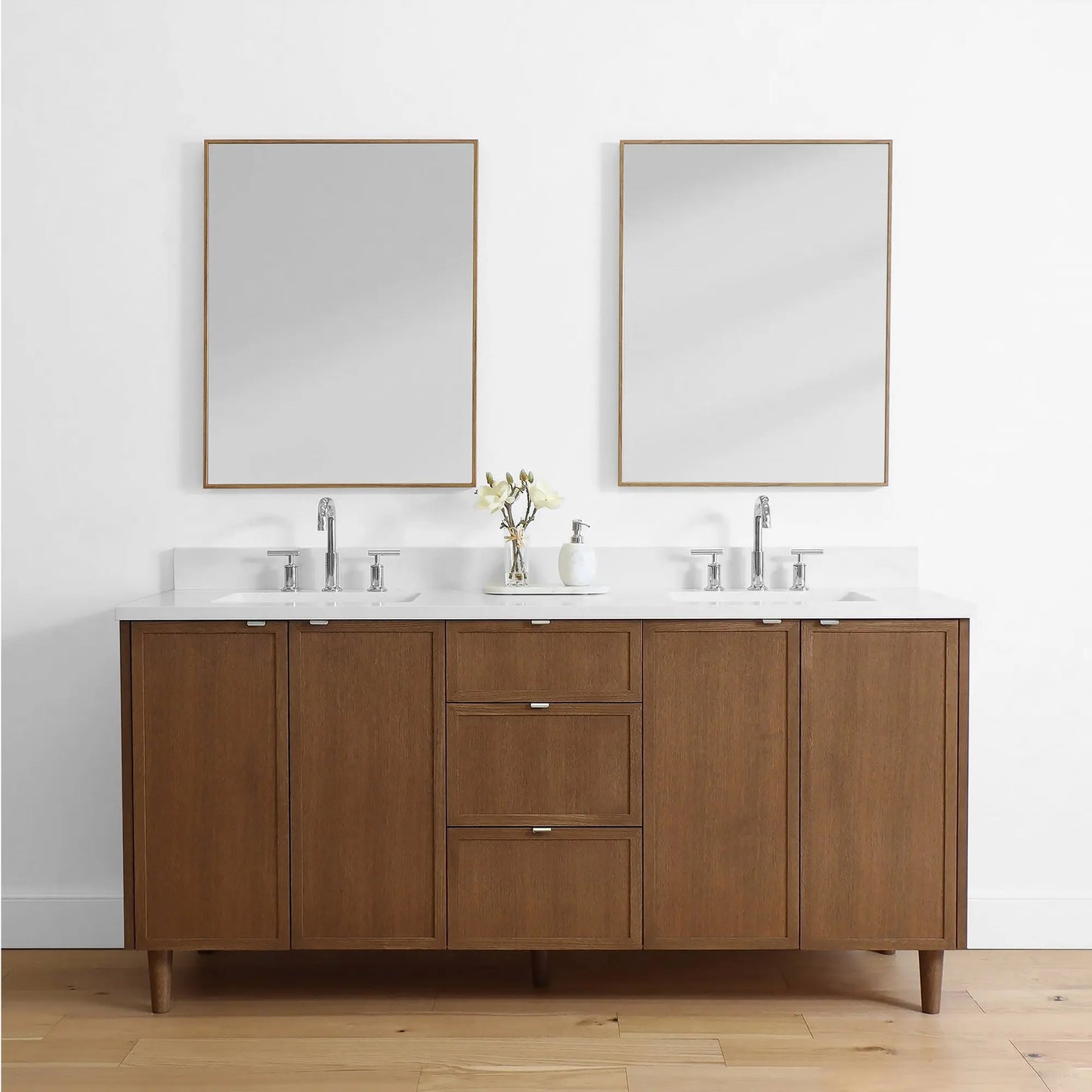 Cape Breton 72", Teodor® Mid Century Oak Vanity, Double Sink Teodor Bathroom VanityCanada