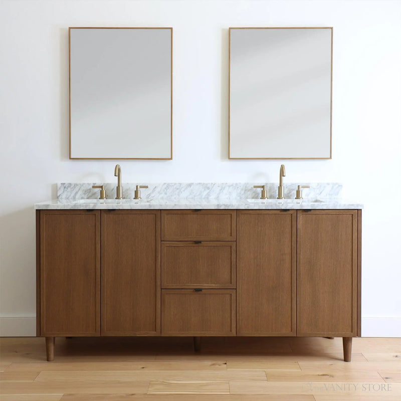 Cape Breton 72", Teodor® Mid Century Oak Vanity, Double Sink