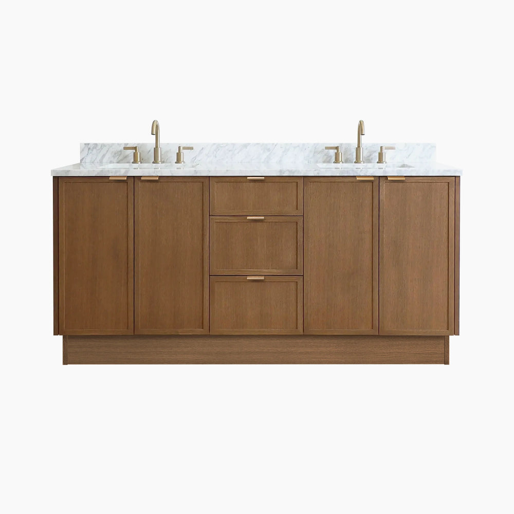 
                  
                    Cape Breton 72" Mid Century Oak Bathroom Vanity, Double Sink
                  
                