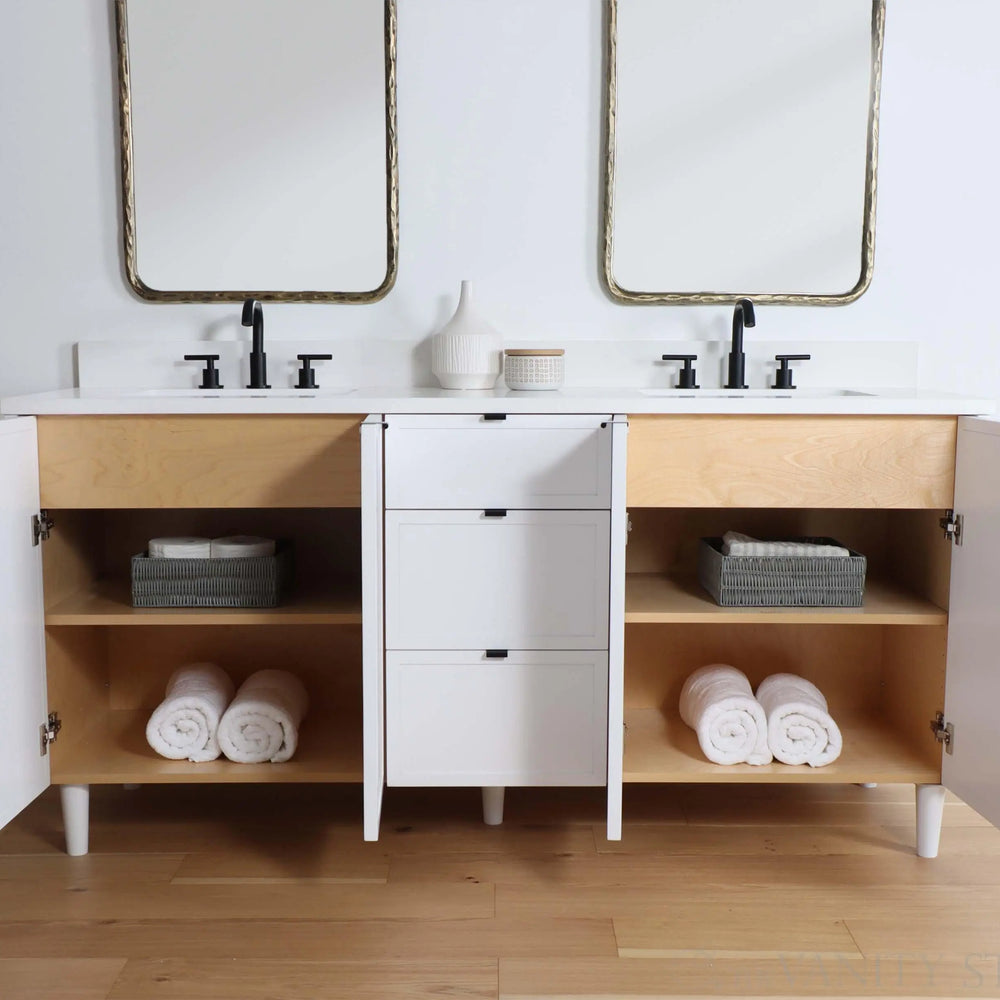 
                  
                    Cape Breton 72" Satin White Bathroom Vanity, Double Sink
                  
                