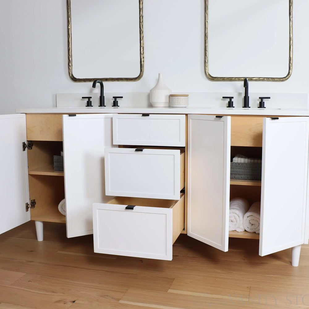 
                  
                    Cape Breton 72" Satin White Bathroom Vanity, Double Sink
                  
                