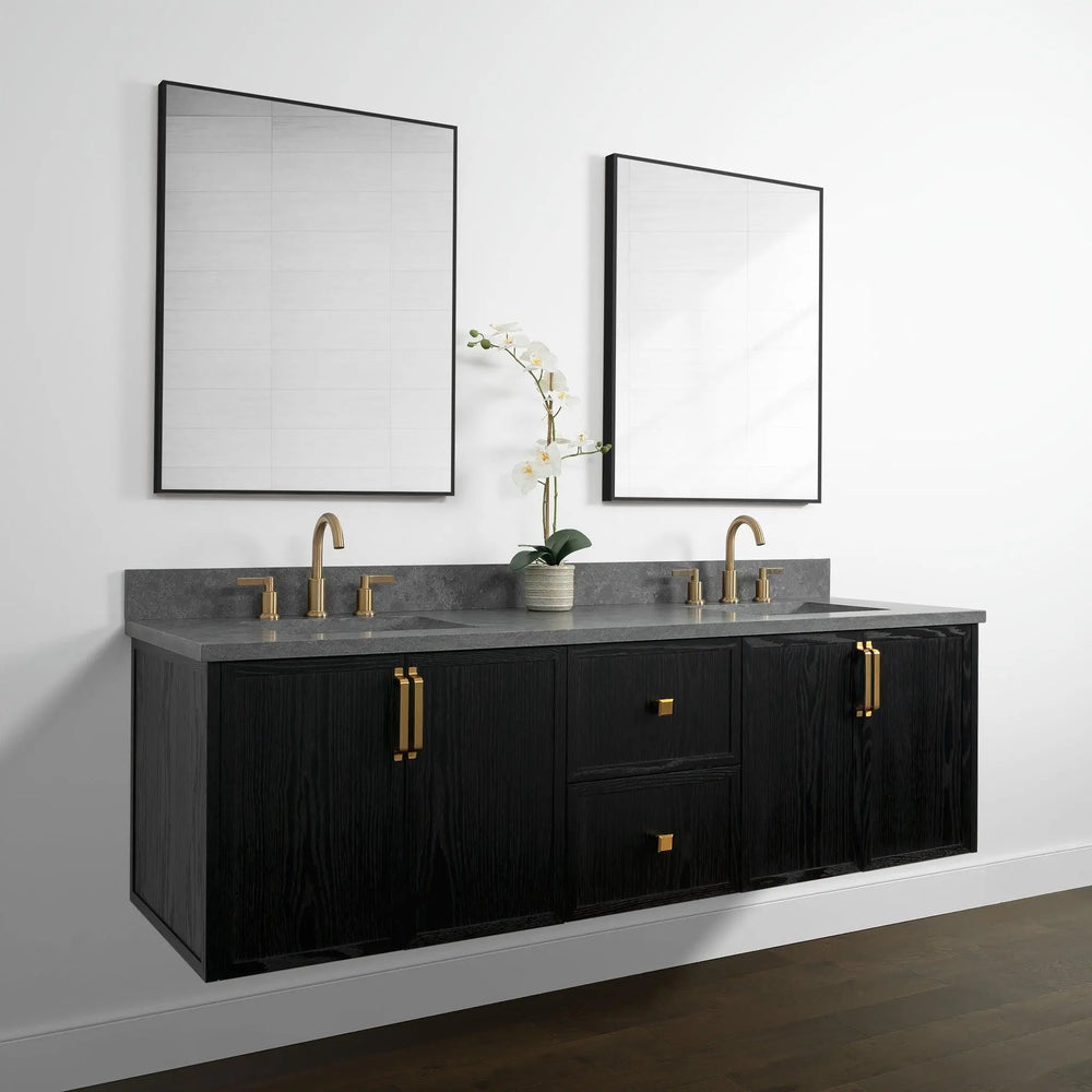 
                  
                    Cape Breton 72", Teodor® Wall Mount Blackened Oak Vanity, Double Sink Teodor Bathroom VanityCanada
                  
                