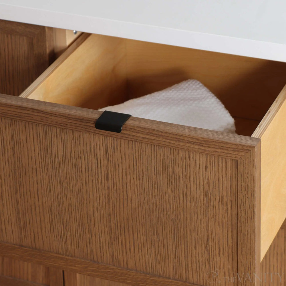 
                  
                    Cape Breton 72" Wall Mount Mid Century Oak Bathroom Vanity, Double Sink
                  
                