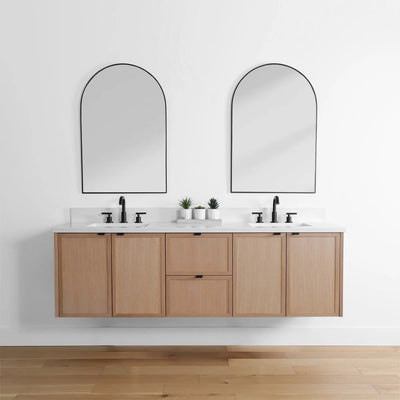 Cape Breton 72", Teodor® Wall Mount White Oak Vanity, Double Sink Teodor Bathroom VanityCanada