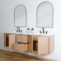 
                  
                    Cape Breton 72" Wall Mount White Oak Bathroom Vanity, Double Sink
                  
                
