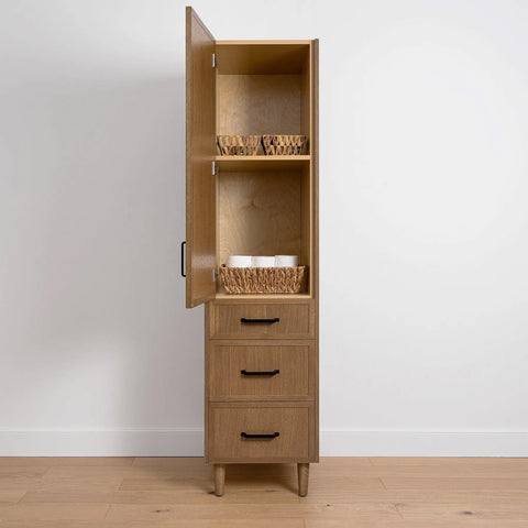 Cape Breton, Teodor® Mid Century Oak Linen Cabinet Teodor Bathroom VanityCanada