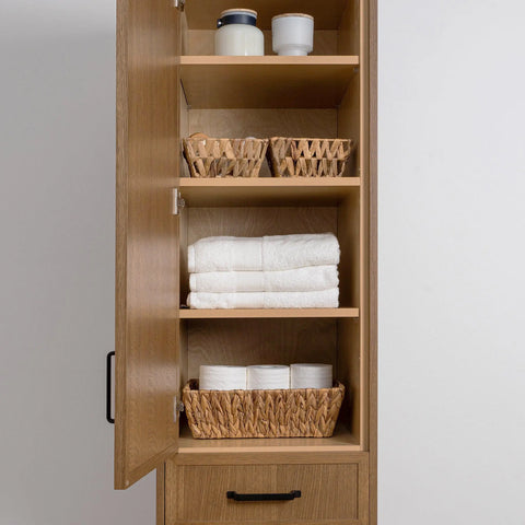 Cape Breton, Teodor® Mid Century Oak Linen Cabinet Teodor Bathroom VanityCanada