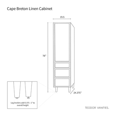Cape Breton, Teodor® Mid Century Oak Linen Cabinet Teodor Bathroom VanityCanada