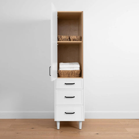 Cape Breton, Teodor® Satin White Linen Cabinet Teodor Bathroom VanityCanada