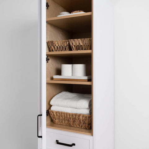 Cape Breton, Teodor® Satin White Linen Cabinet Teodor Bathroom VanityCanada