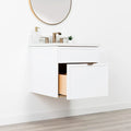 
                  
                    Cape Breton SLIM 24" Wall Mount Satin White Bathroom Vanity - All Drawers Teodor Bathroom Vanity Canada
                  
                