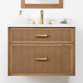 
                  
                    Cape Breton SLIM 30" Wall Mount Mid Century Oak Bathroom Vanity - All Drawers Teodor Bathroom Vanity Canada
                  
                
